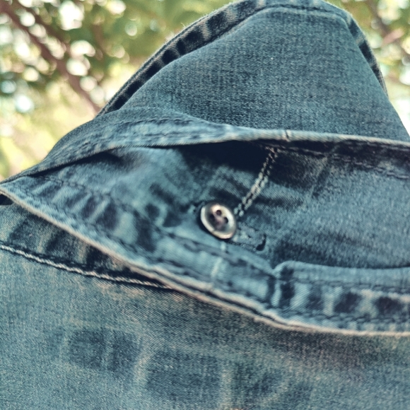 Banana Republic Fitted Riley Denim Bow Shirt - Size 4 - Picture 14 of 16